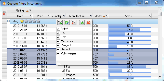 Graphical Filters in Columns Graphical Filters in Columns